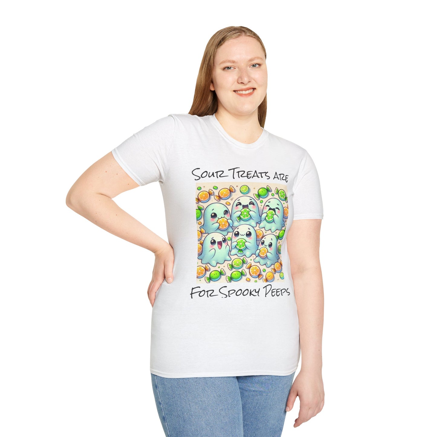 T-Shirt: Spooky Ghost Sour Treats Halloween Design