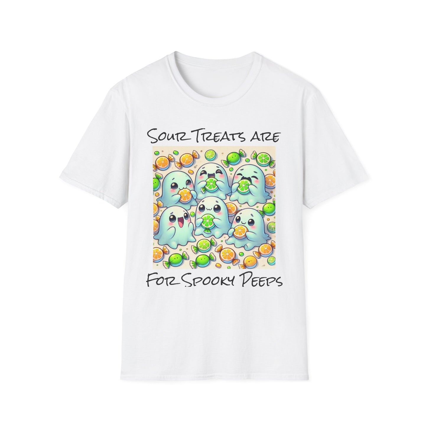 T-Shirt: Spooky Ghost Sour Treats Halloween Design