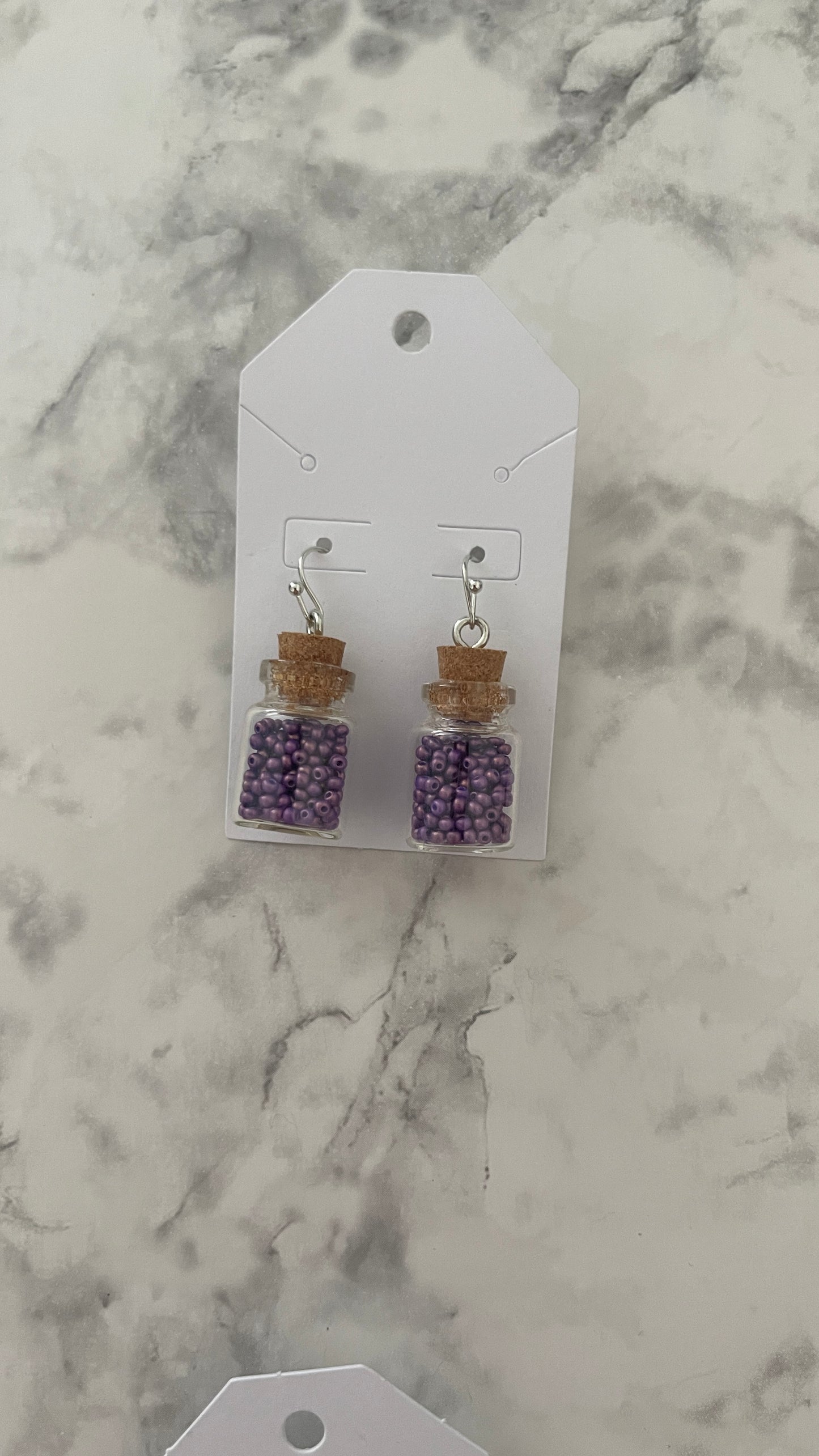 Tiny Bottle Earrings β Handmade Beaded Charm