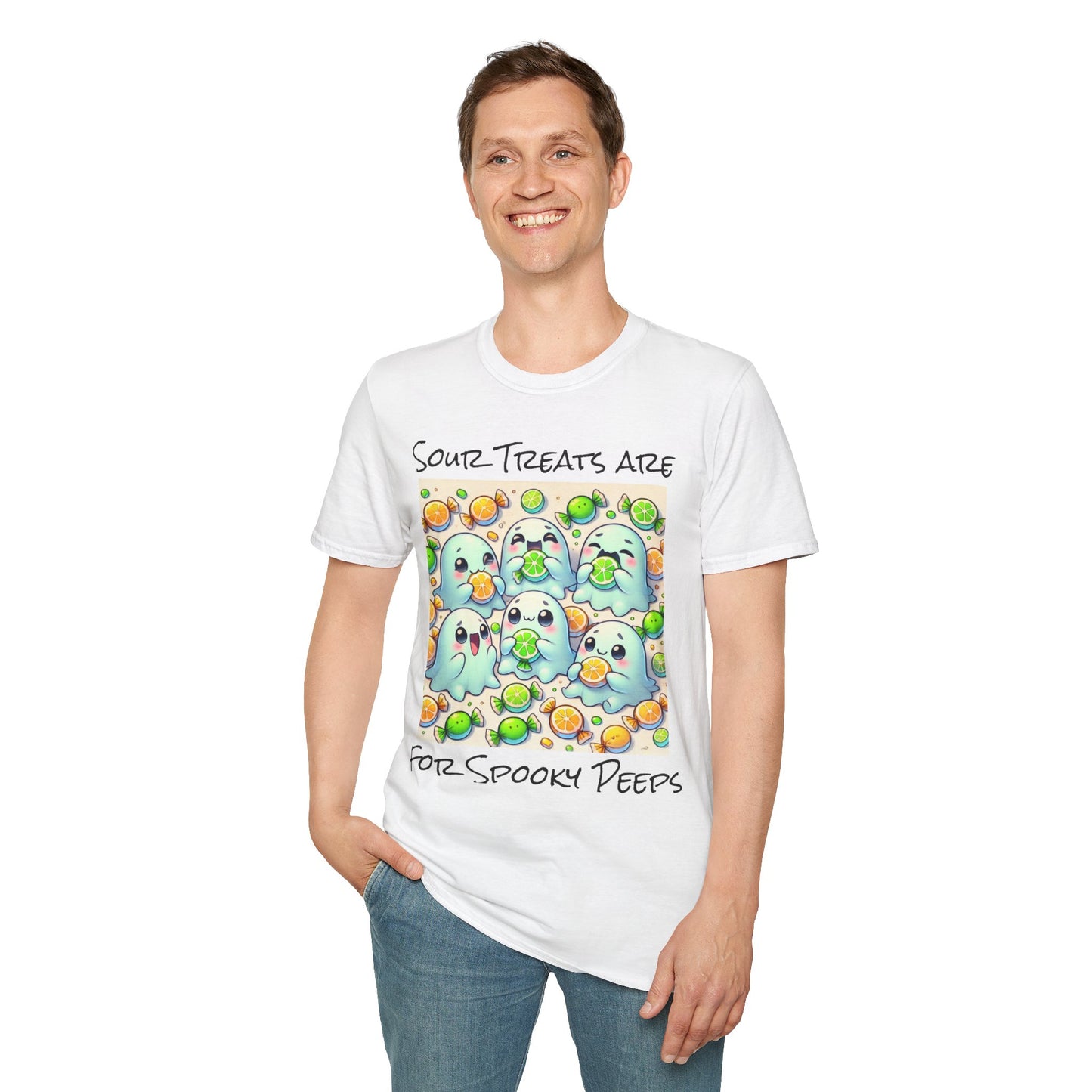T-Shirt: Spooky Ghost Sour Treats Halloween Design