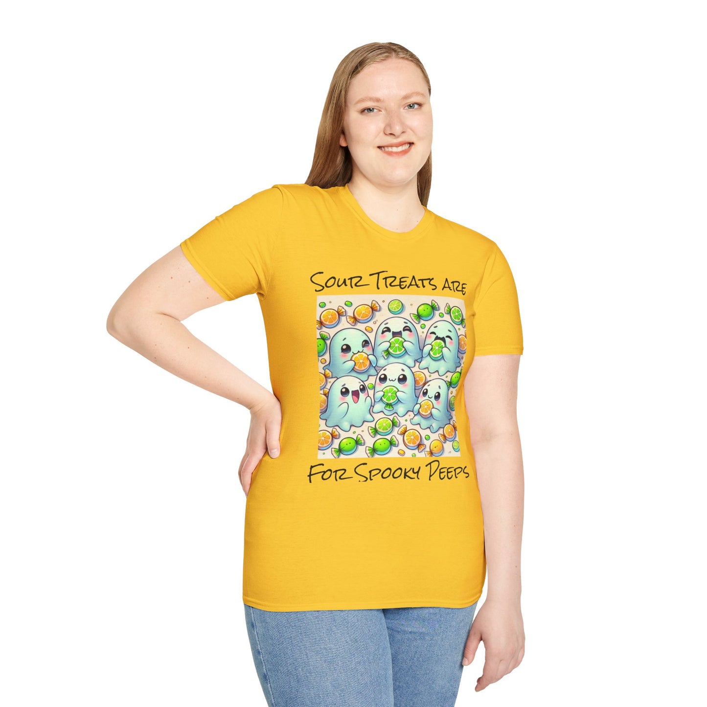 T-Shirt: Spooky Ghost Sour Treats Halloween Design