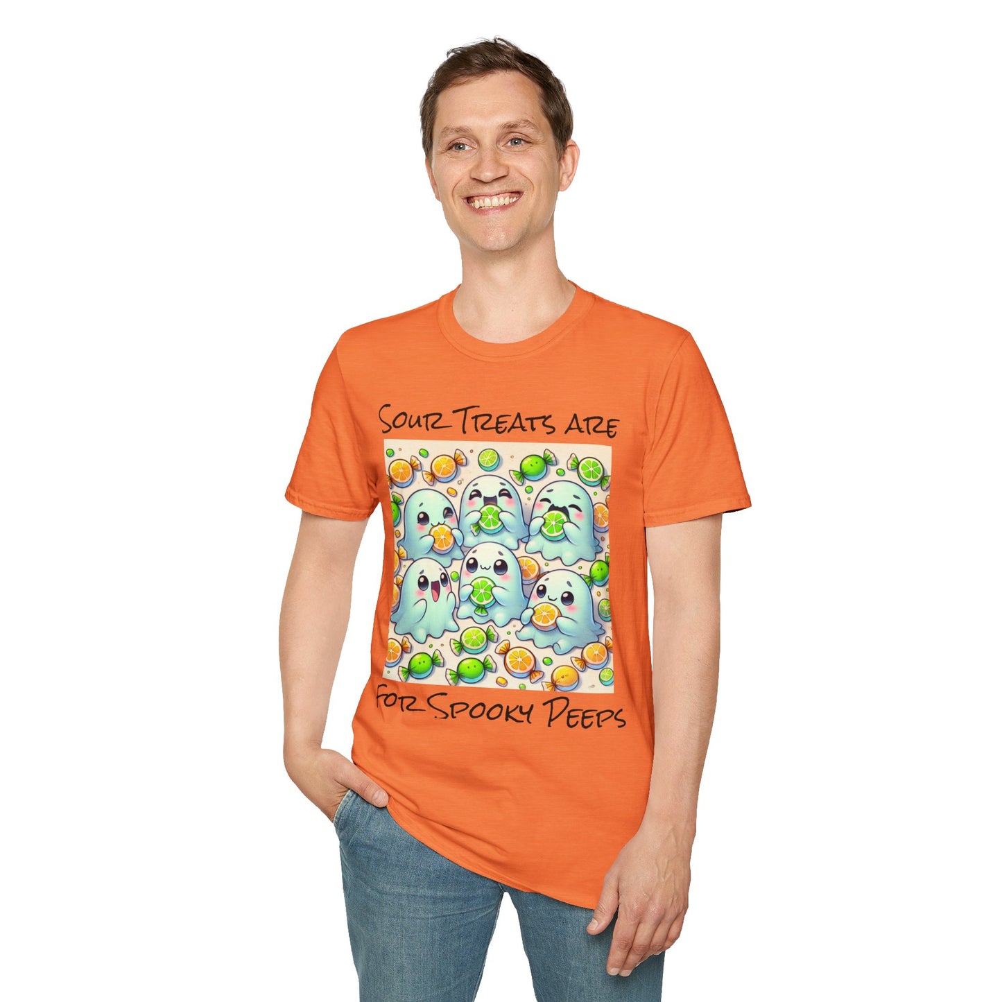 T-Shirt: Spooky Ghost Sour Treats Halloween Design