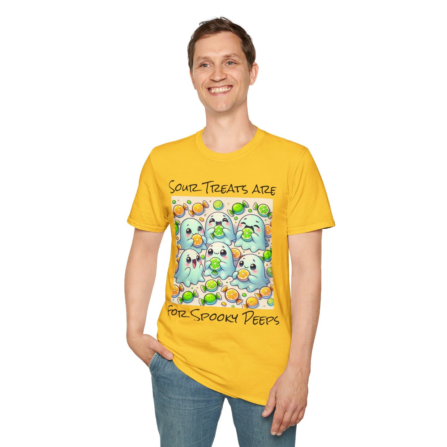T-Shirt: Spooky Ghost Sour Treats Halloween Design