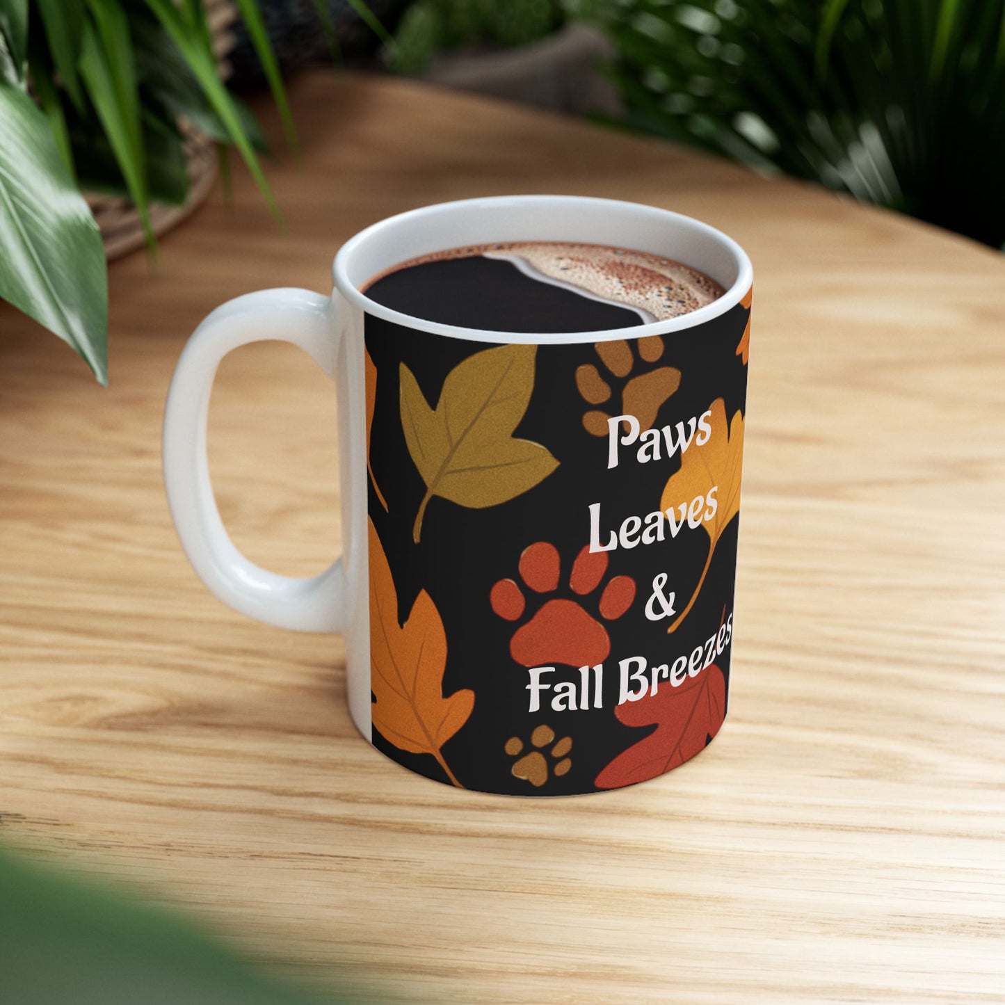 Autumn Paws Ceramic Mug - Perfect for Pet Lovers & Fall Enthusiasts