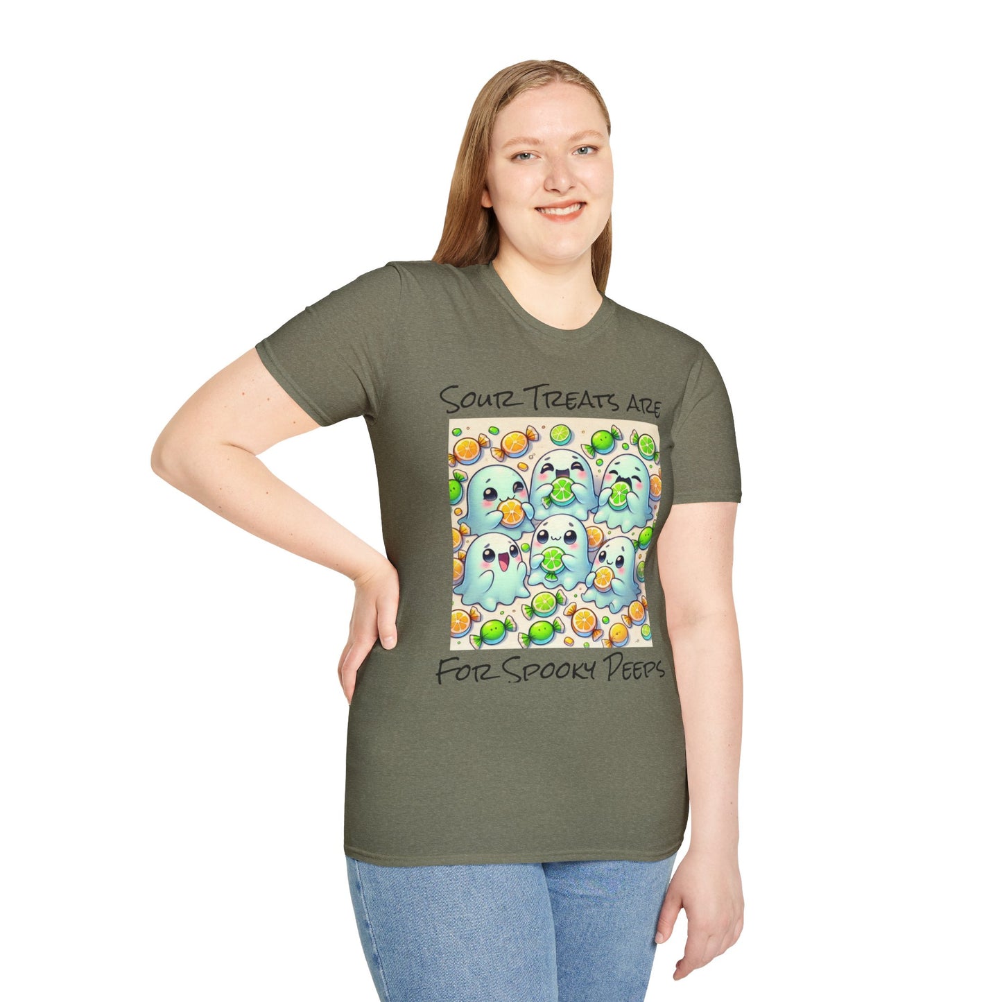 T-Shirt: Spooky Ghost Sour Treats Halloween Design
