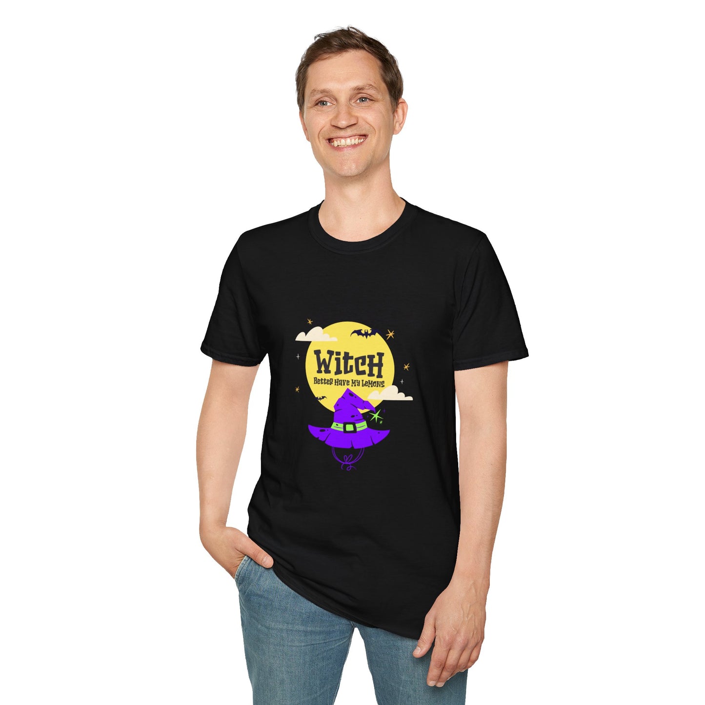 Funny Witch Moon Unisex T-Shirt - Witch Better Have My Lemons Halloween Tee
