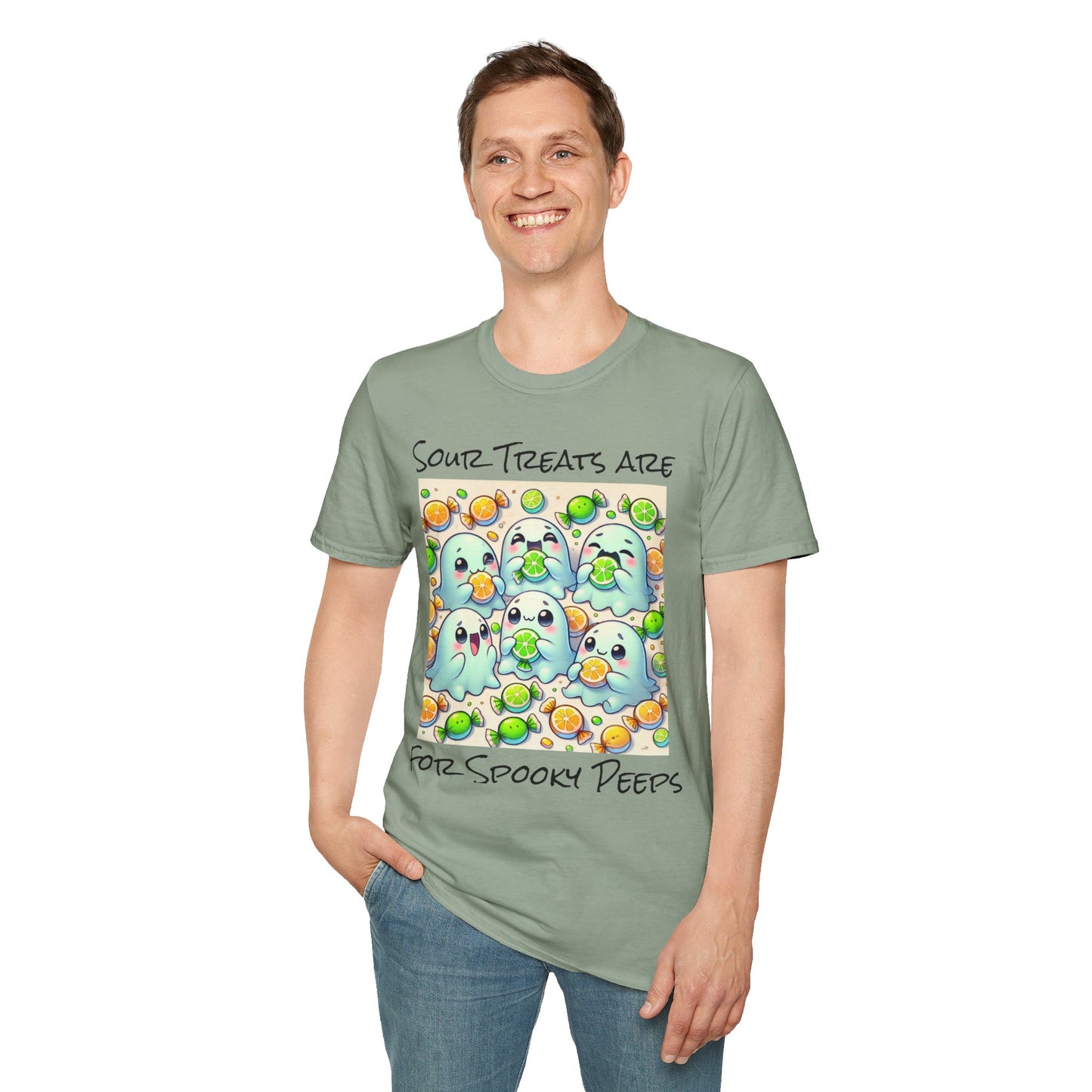 T-Shirt: Spooky Ghost Sour Treats Halloween Design