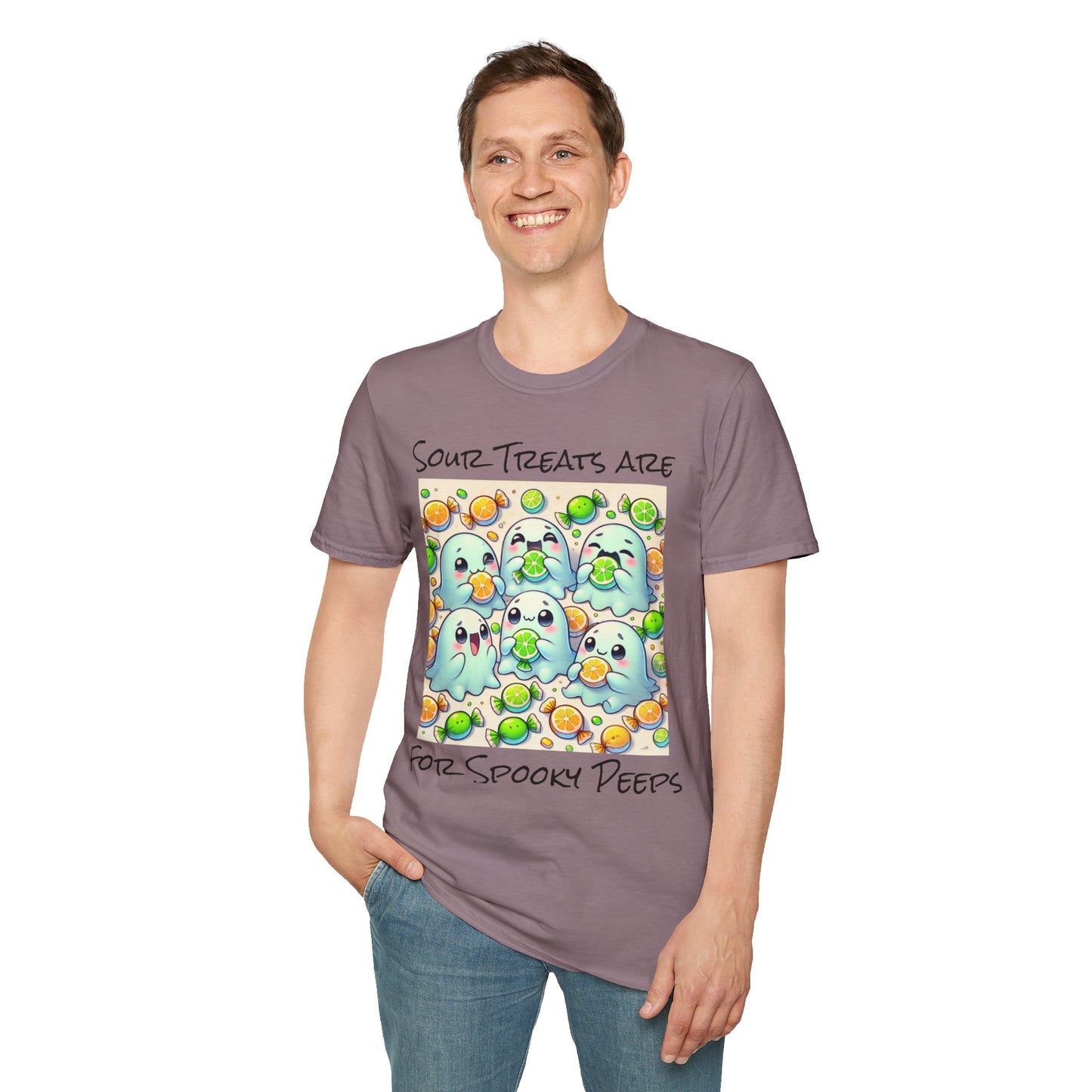 T-Shirt: Spooky Ghost Sour Treats Halloween Design
