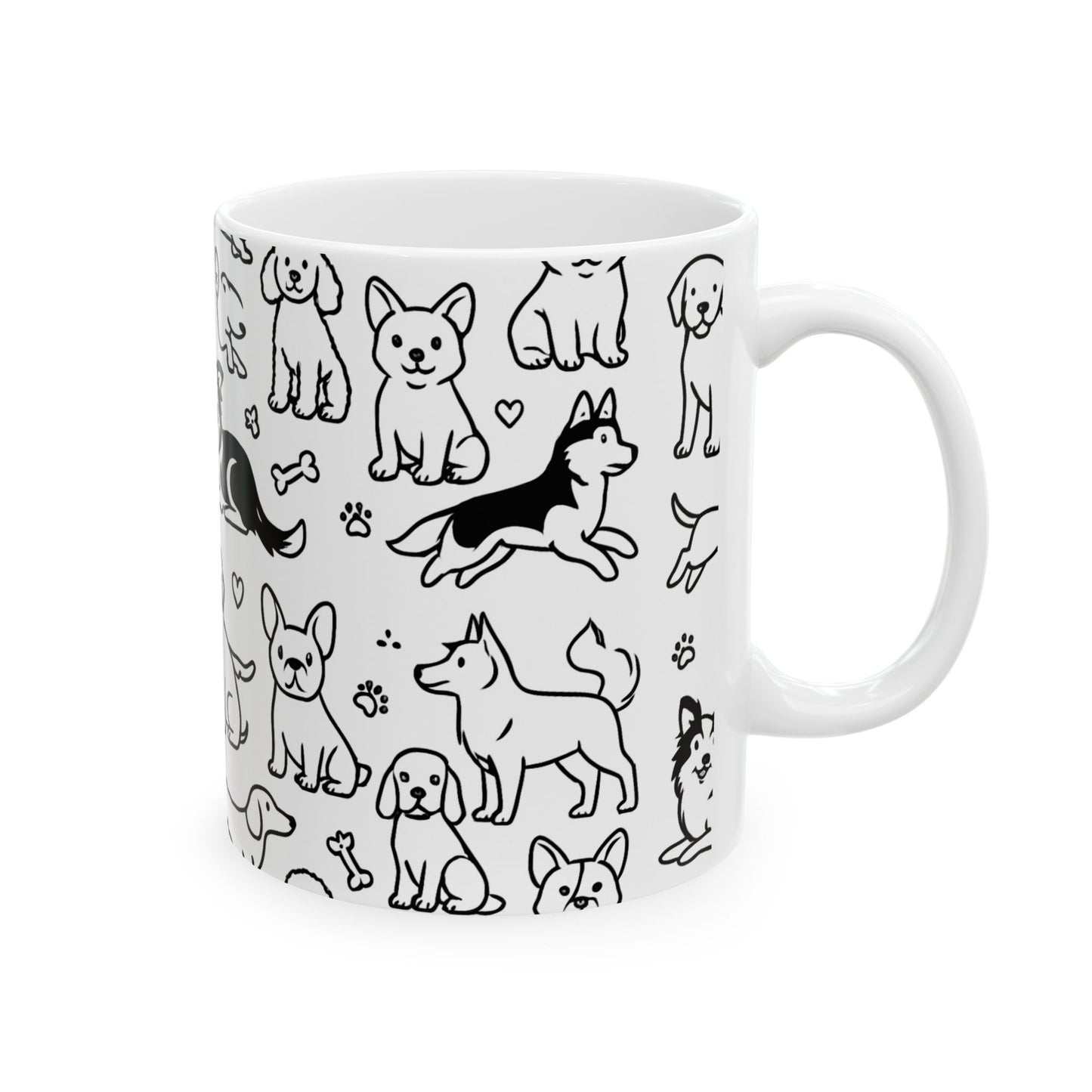 Dog Lover's Ceramic Mug - Gratitude for Pups (11oz, 15oz)