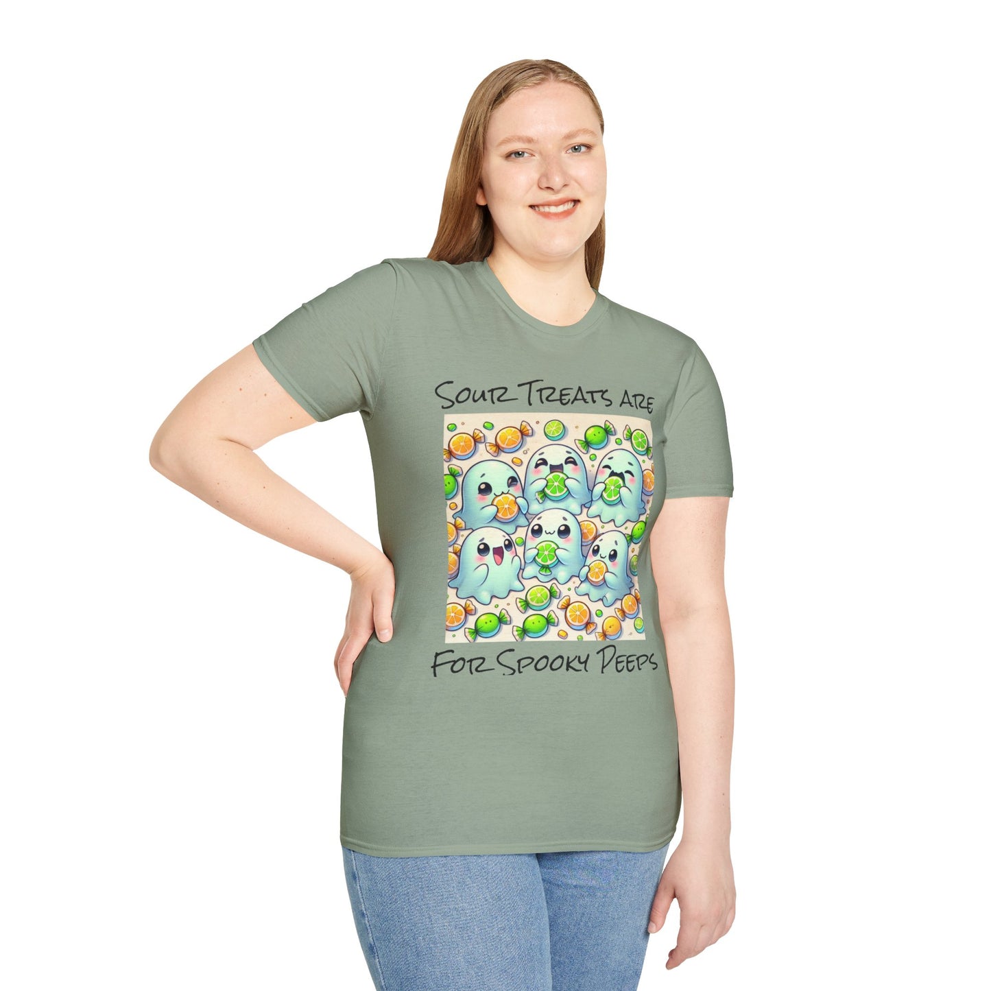 T-Shirt: Spooky Ghost Sour Treats Halloween Design