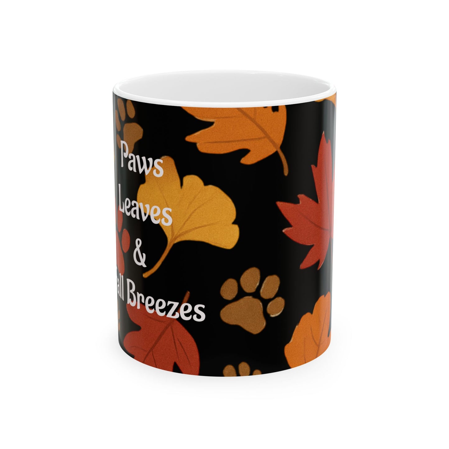 Autumn Paws Ceramic Mug - Perfect for Pet Lovers & Fall Enthusiasts