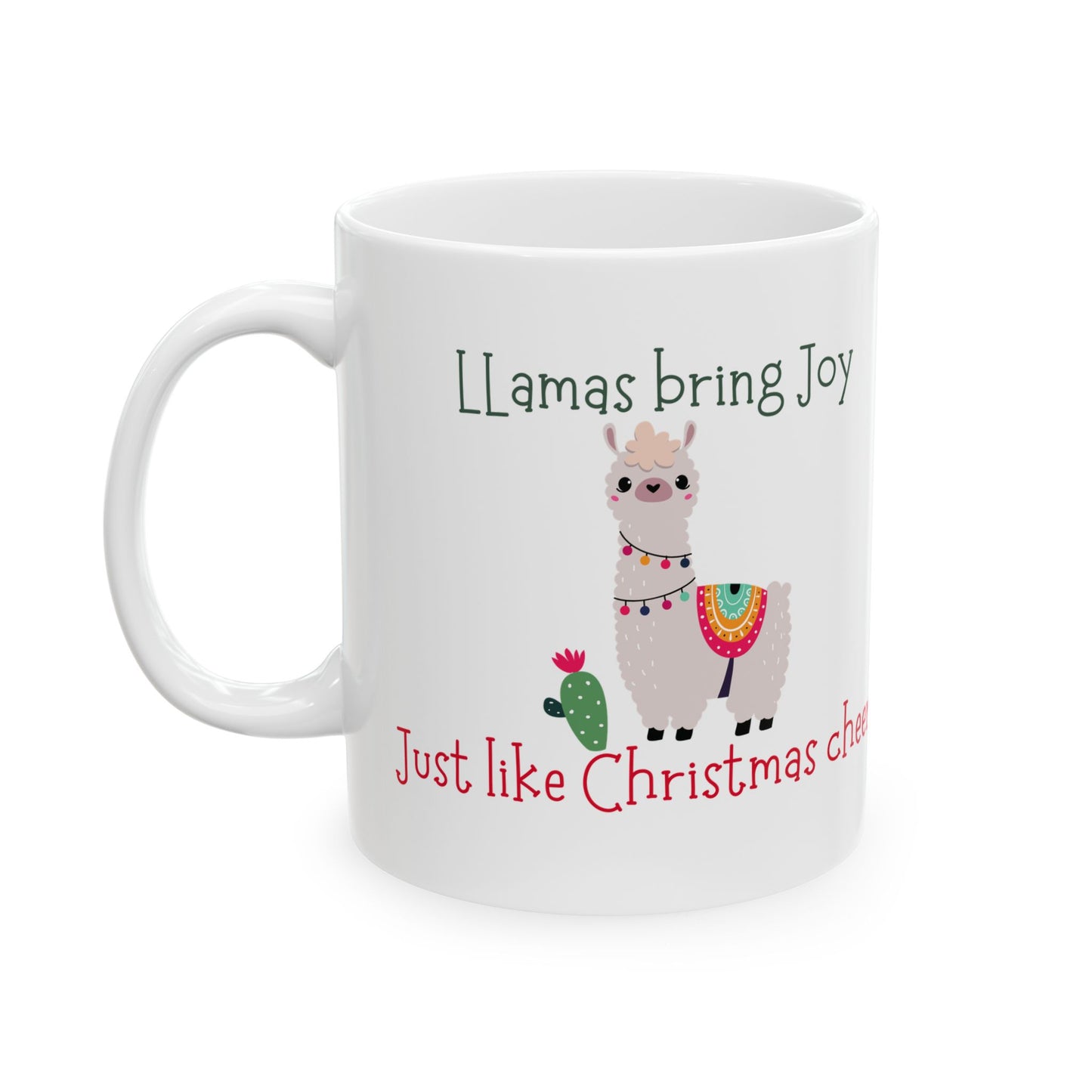 Christmas Llama Ceramic Mug, (11oz, 15oz)