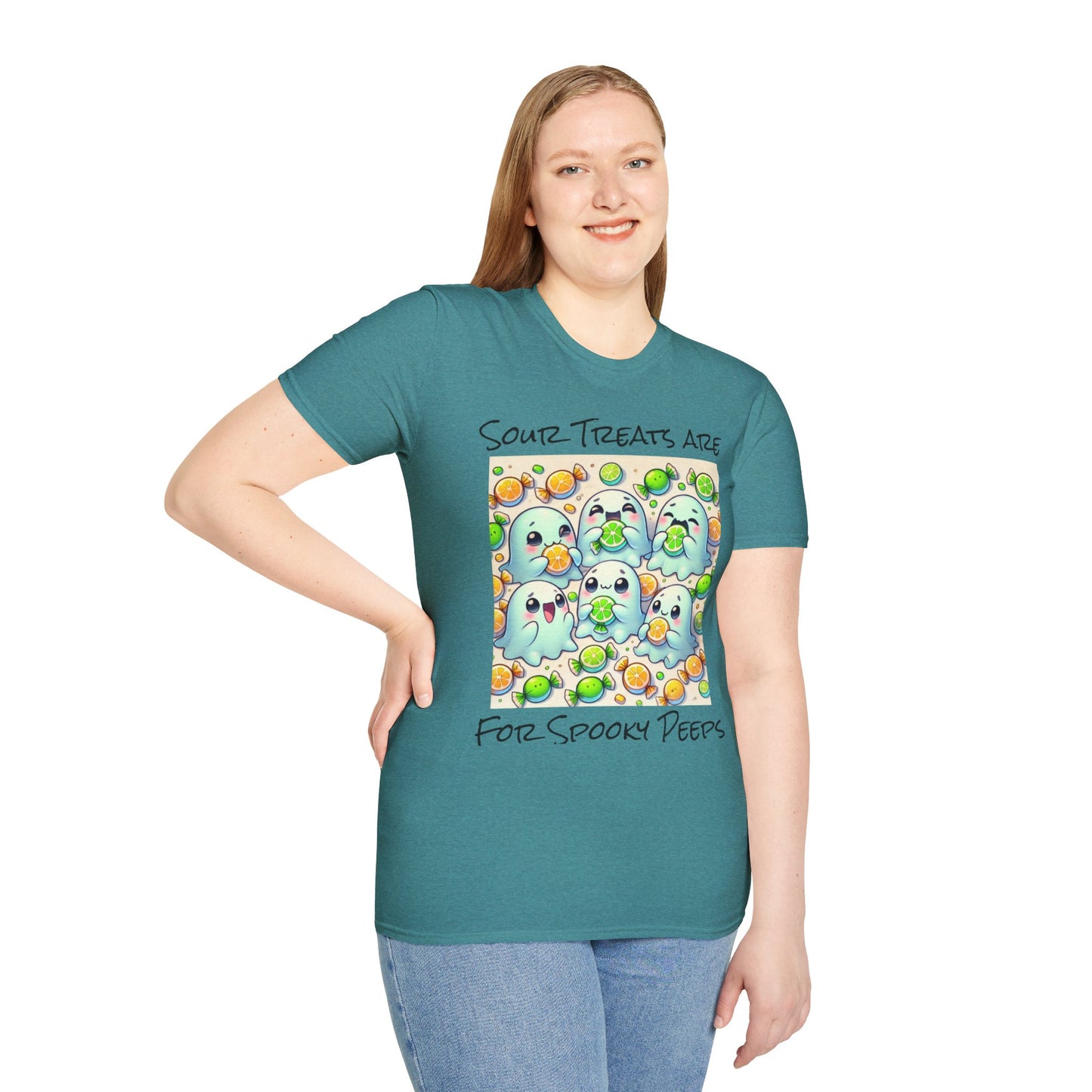 T-Shirt: Spooky Ghost Sour Treats Halloween Design