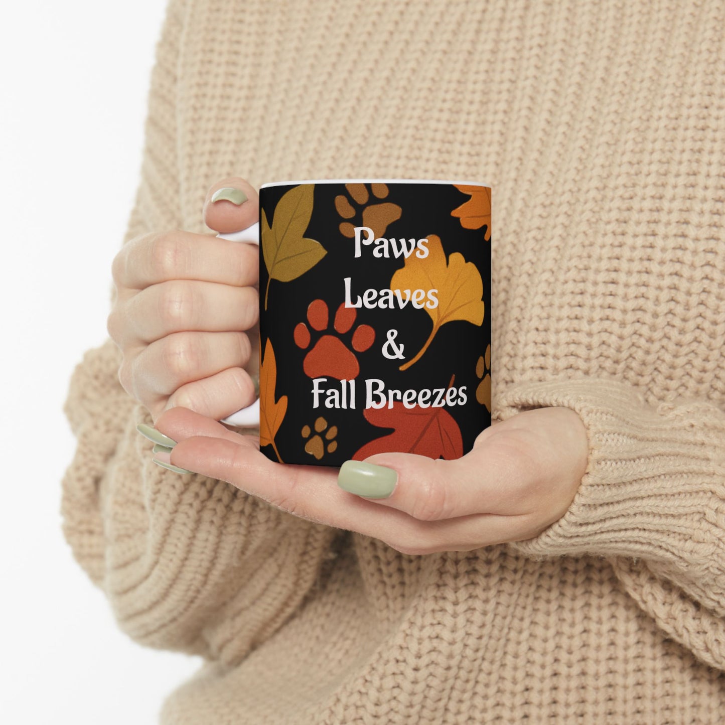 Autumn Paws Ceramic Mug - Perfect for Pet Lovers & Fall Enthusiasts