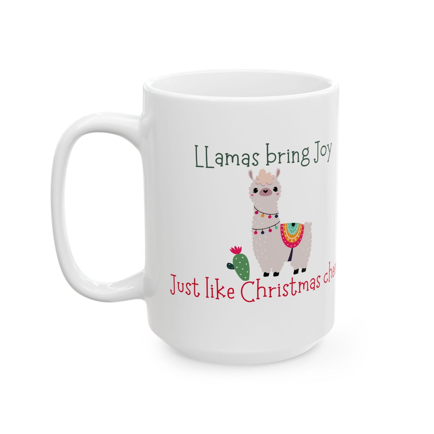 Christmas Llama Ceramic Mug, (11oz, 15oz)