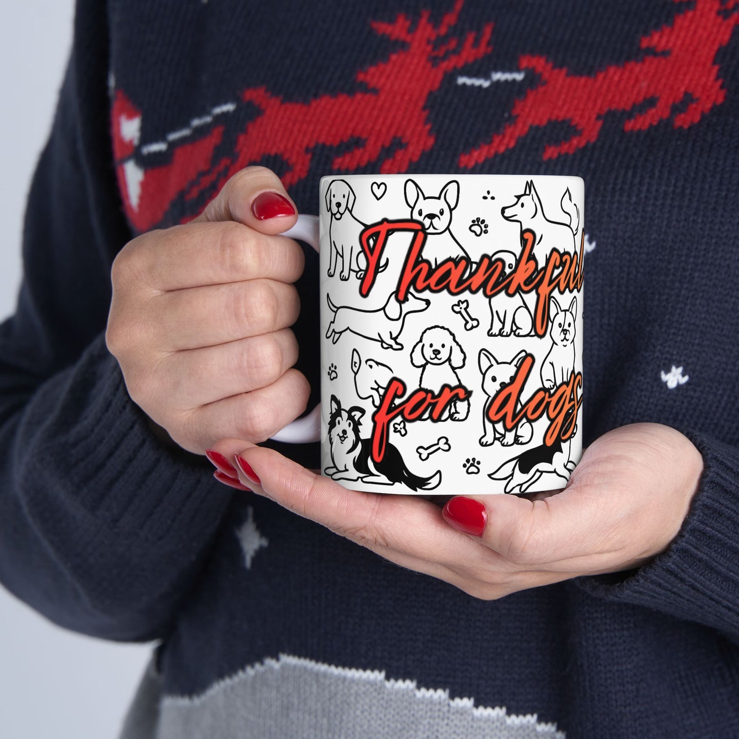 Dog Lover's Ceramic Mug - Gratitude for Pups (11oz, 15oz)