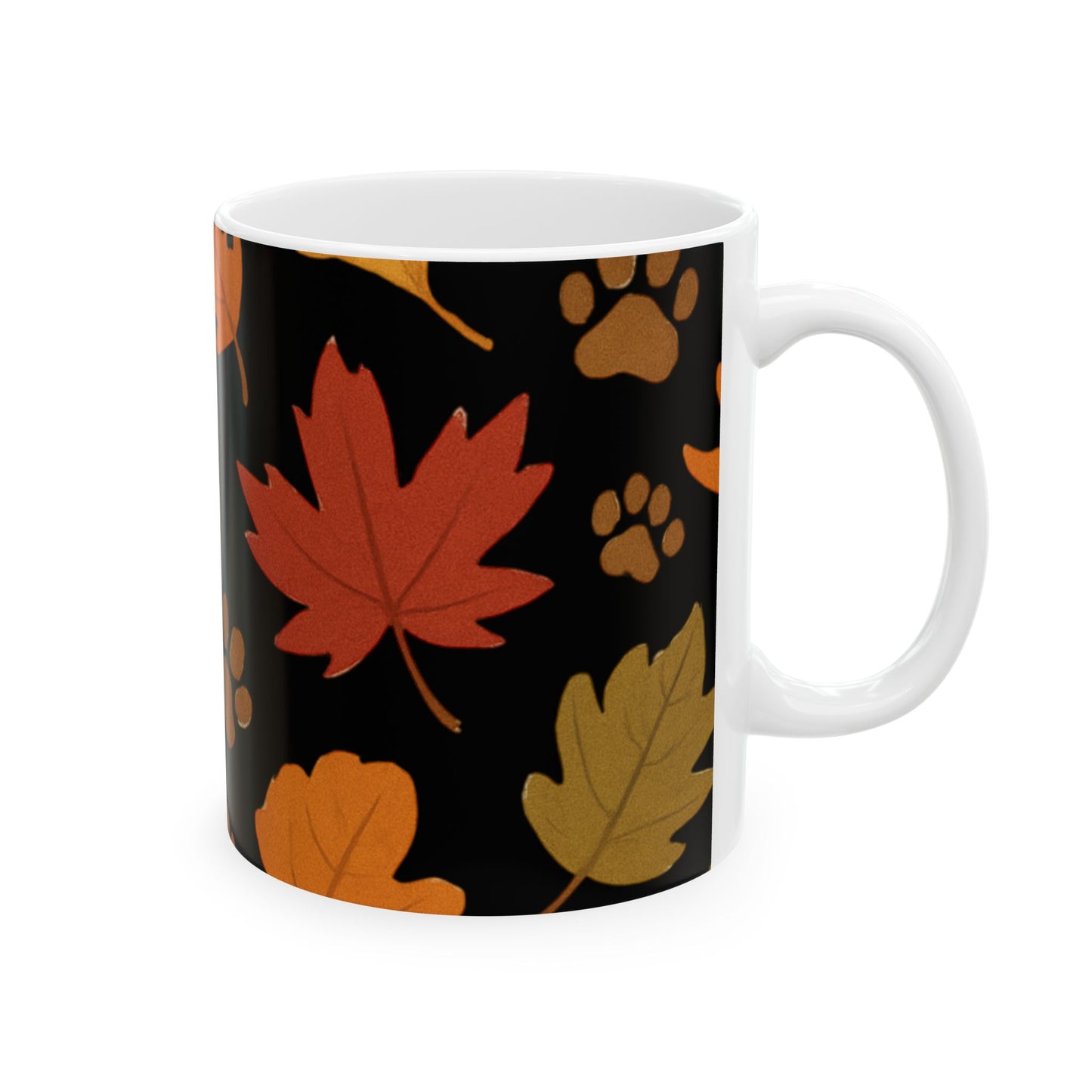 Autumn Paws Ceramic Mug - Perfect for Pet Lovers & Fall Enthusiasts